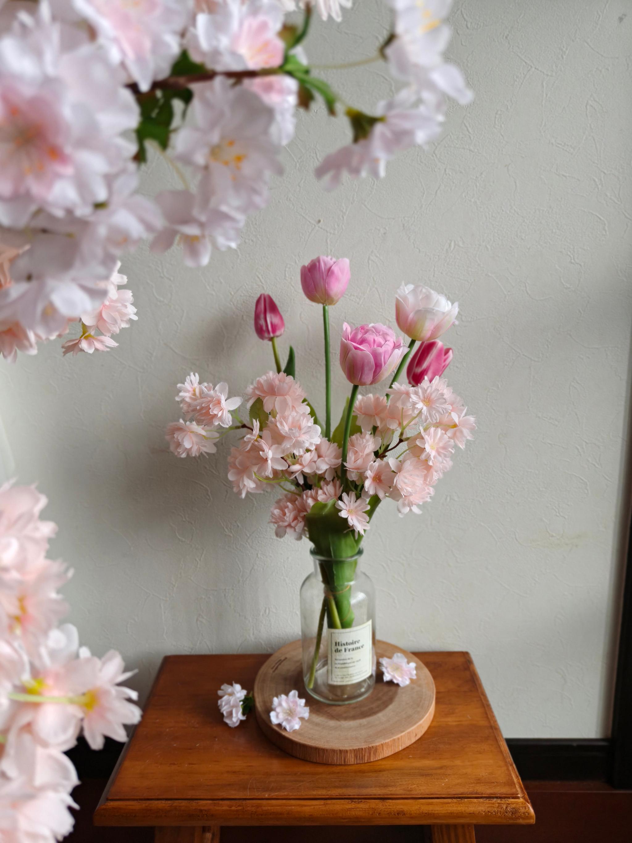 桜とチューリップのブーケ ひなまつり2026 インテリア お祝い花 入学祝い 母の日 店舗装飾 桜2026 新作2026 | 12枚目